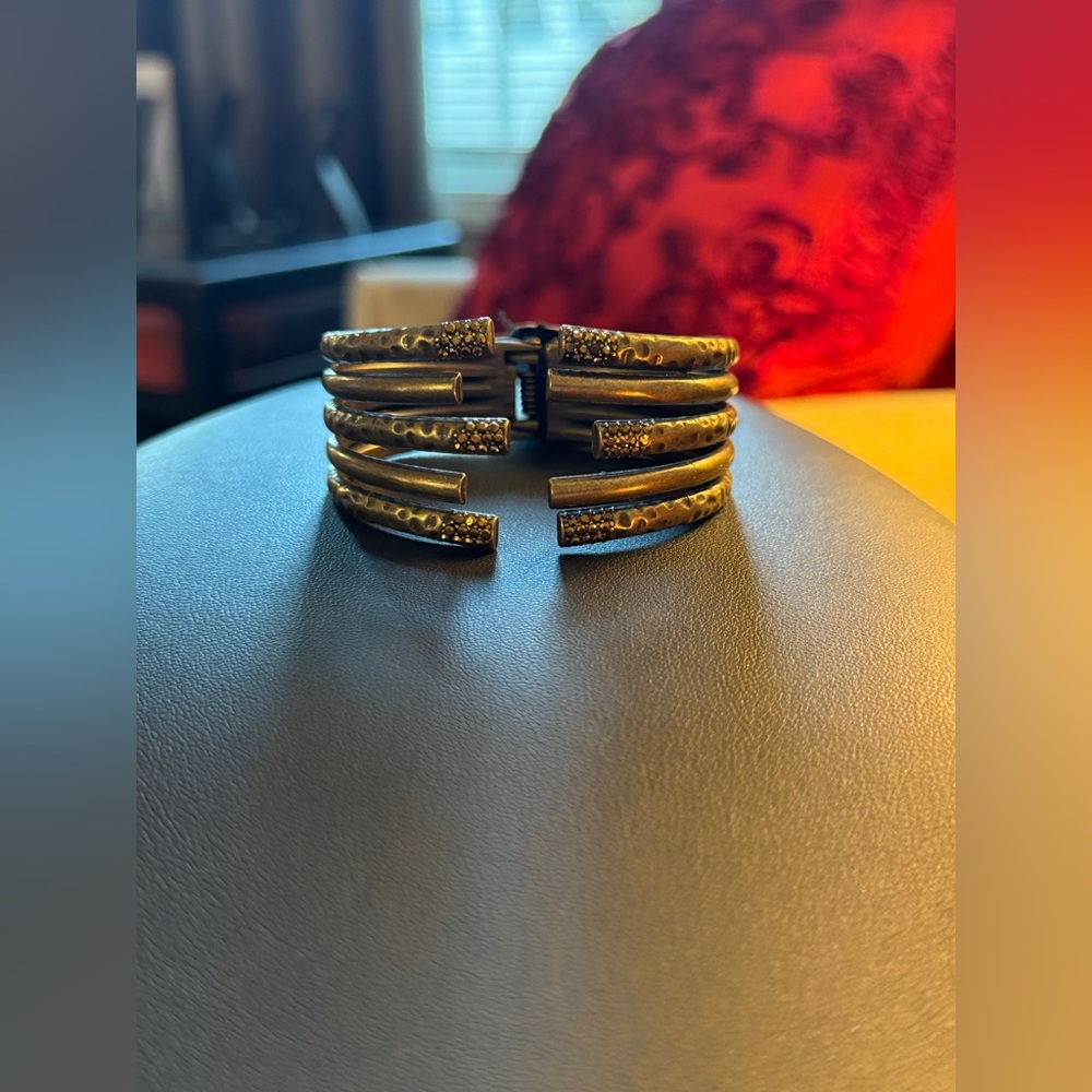 Paparazzi Gold and Black Textured Bracelet Set